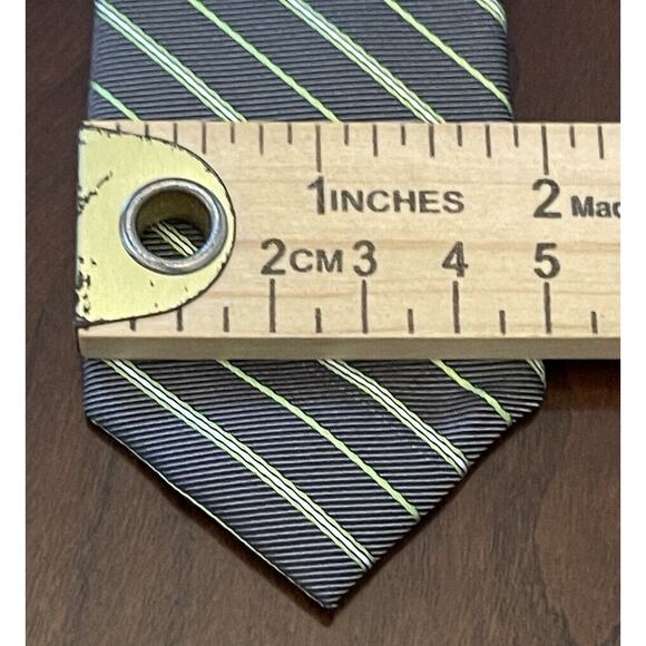Calvin Klein Gray Green 100% Silk Men’s Neck Tie Made In China - Picture 4 of 10